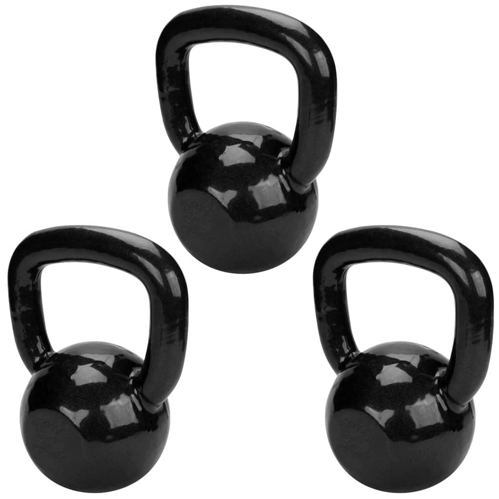 Kit Kettlebell 6, 8 e 12Kg - Treinamento Fitness Academia Musculação Kit Treino Perna Kettlebell Swing