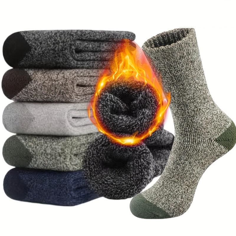 5 Peças Meias Masculinas De Lã Merino De Inverno Super Grossas E Quentes Para Caminhadas Ao Ar Livre