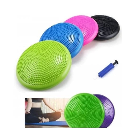 Disco De Equilíbrio Inflável Pilates Yoga Fisioterapia Fitnes 33cm Com Bomba Inflável 150kg