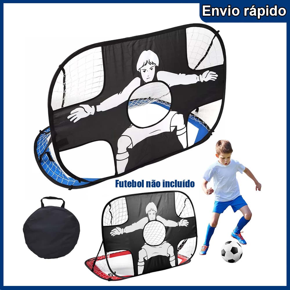 Azul Vermelho Gol de futebol popup para crianças brinquedo de treinamento rede de futebol poste rede para jardim externo