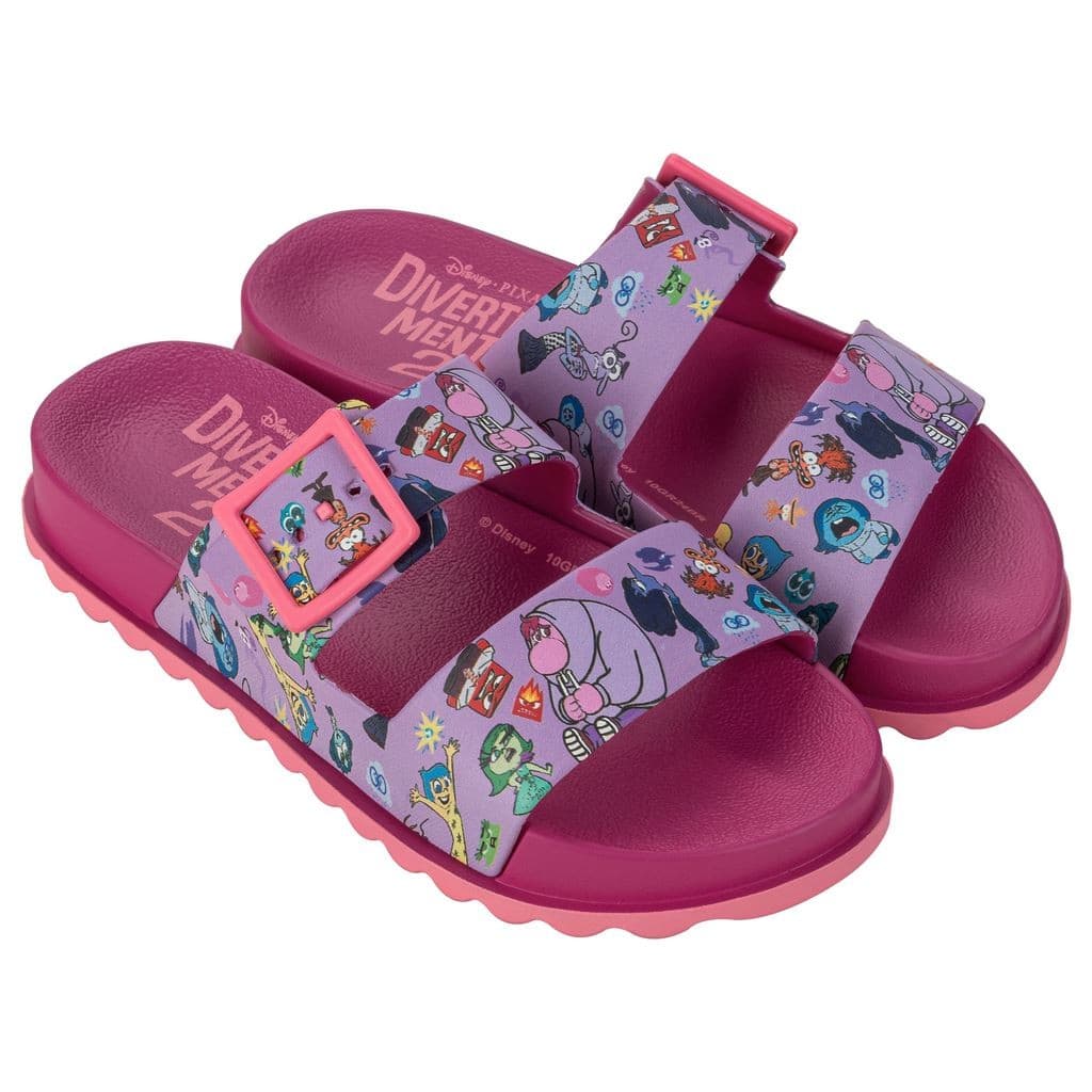 Sandália Infantil Menina Disney Summer  Slide Divertidamente Grendene Kids Rosa/Rosa ou Azul/Rosa
