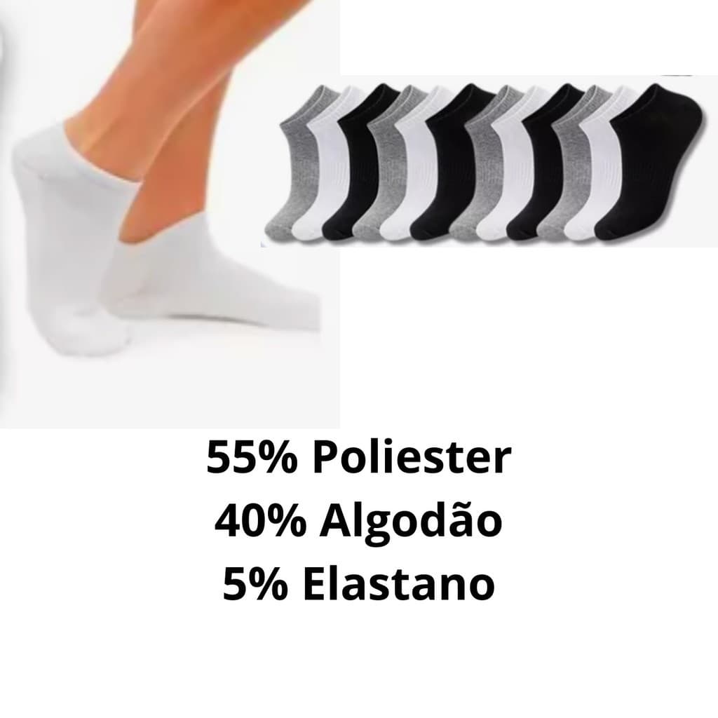 Pacote 12 pares de meia (24 meias) soquete brancas kit 12 pares atacado 12 pares meias Masculino e Feminina