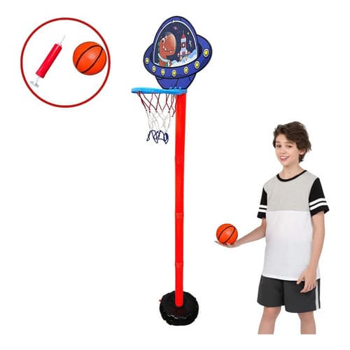 Cesta de Basquete Infantil Tabela Para Basquete 104 cm Altura com Mini Bola e Bomba de Ar