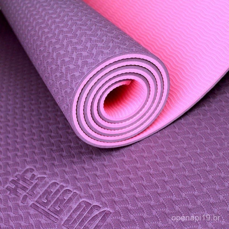 Tapete de yoga TPE para mulheres, tapete de yoga bicolor ampliado, tapete de yoga espesso, tapete de exercícios antiderr