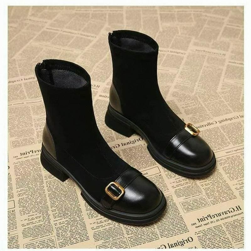 2026 outono inverno novo estilo estiramento botas finas meias botas marrom botas curtas velo elegante botas curtas femin
