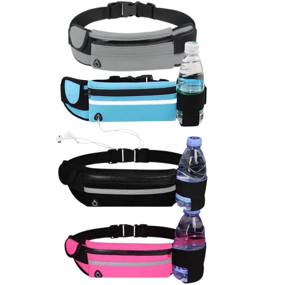 Kit Pochete Esportiva Corrida Slim Impermeável Porta celular Porta Garrafa De Agua Corrida