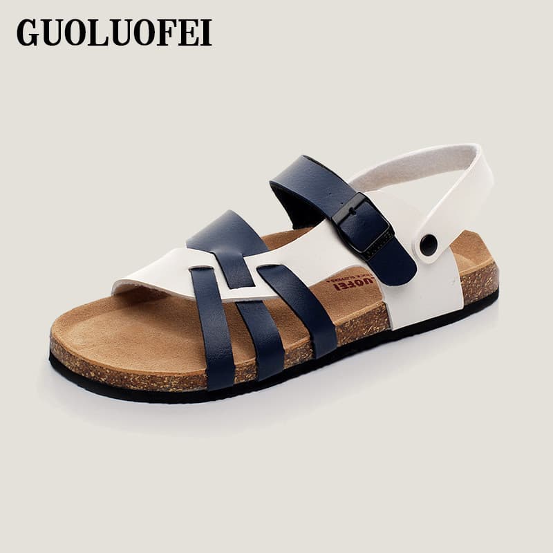 Chinelos de cortiça masculinos sandálias de verão moda coreano Casual dois Wear masculino Plus Size chinelos ao ar livre