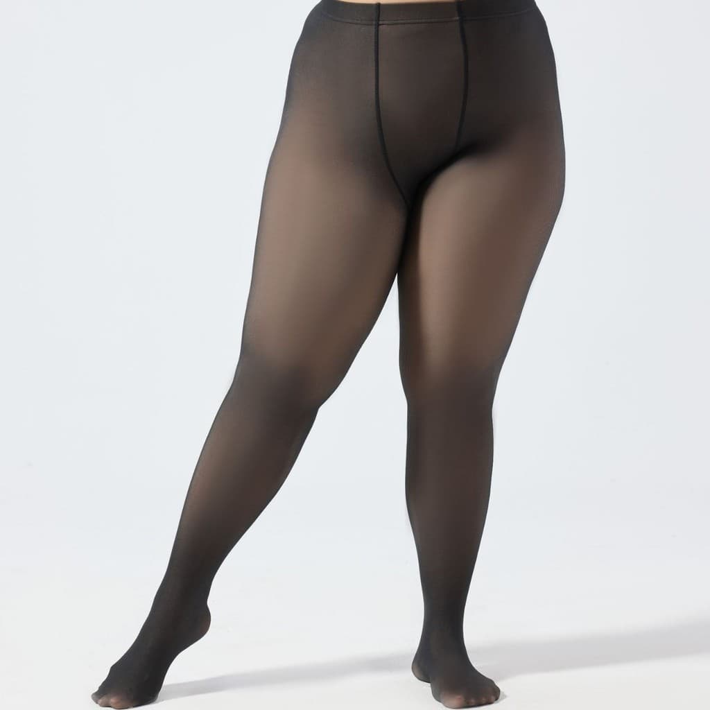 Meia Calça Térmica Plus Size - Preta e com Forro Quentinho Meia calo térmica sexy meia calça