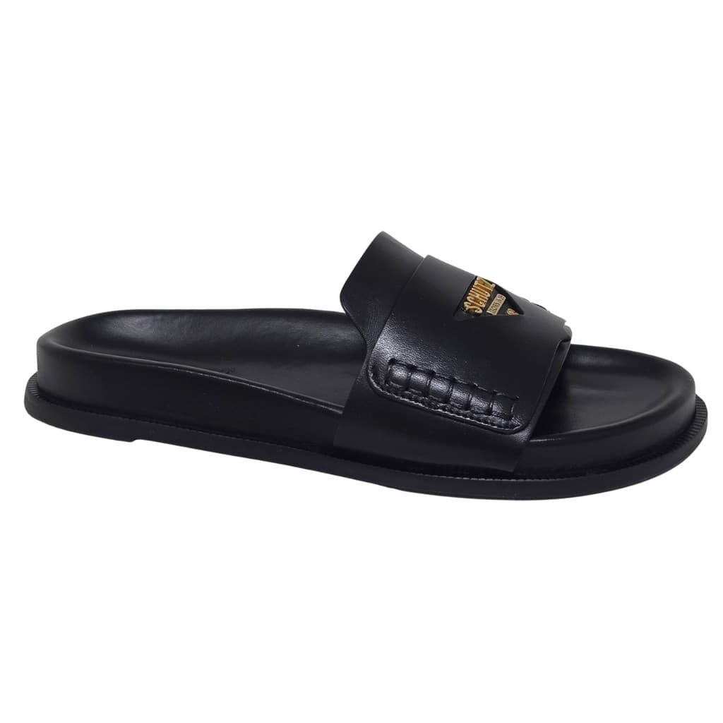Sandália Schutz Salto Baixo Couro S226820005 Preto