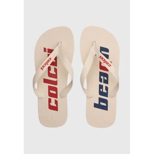 Chinelos Colcci Arpoador 2 Original Masculino Esportivo, branco com logo vermelho e azul