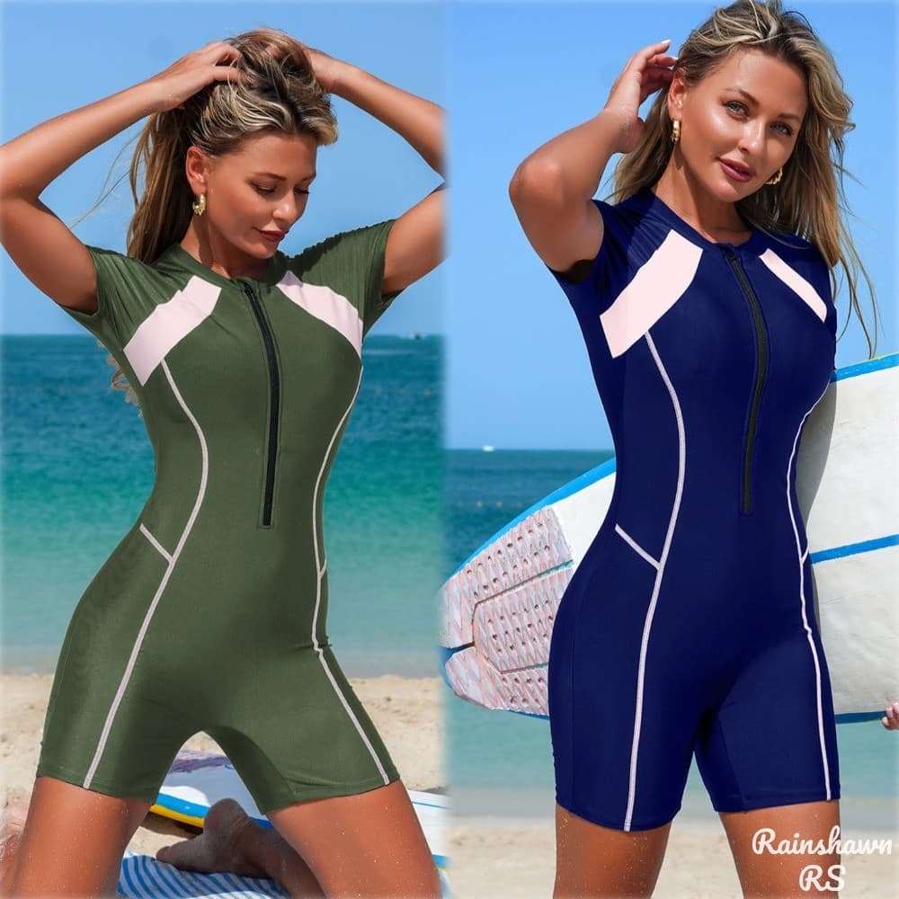 2026 Maiô de Uma Peça Nylon Zíper Senhoras Surf Maio Natação Maio Feminino Praia Maio Plus Size raia Maio Plus Size