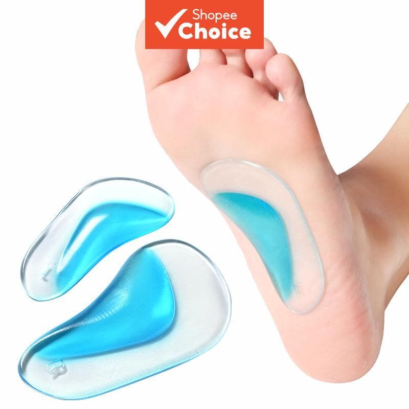  Palmilha de suporte de arco, palmilha de silicone, meia palmilha, não deformável, lavável, reutilizável.