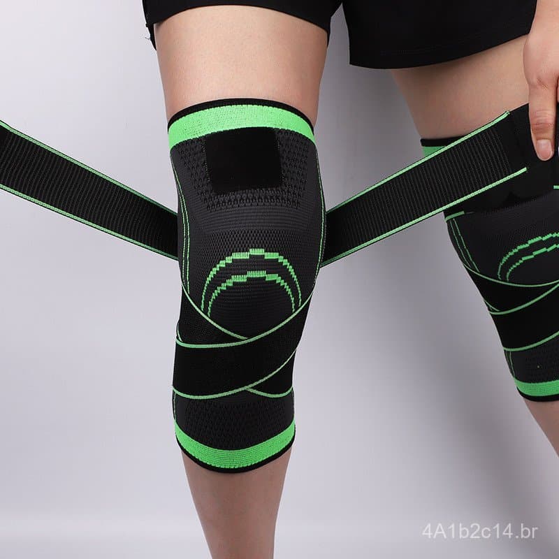 Joelheira esportiva com tiras de compressão, joelheira para corrida, joelheira para caminhada e fitness, joelheira para 