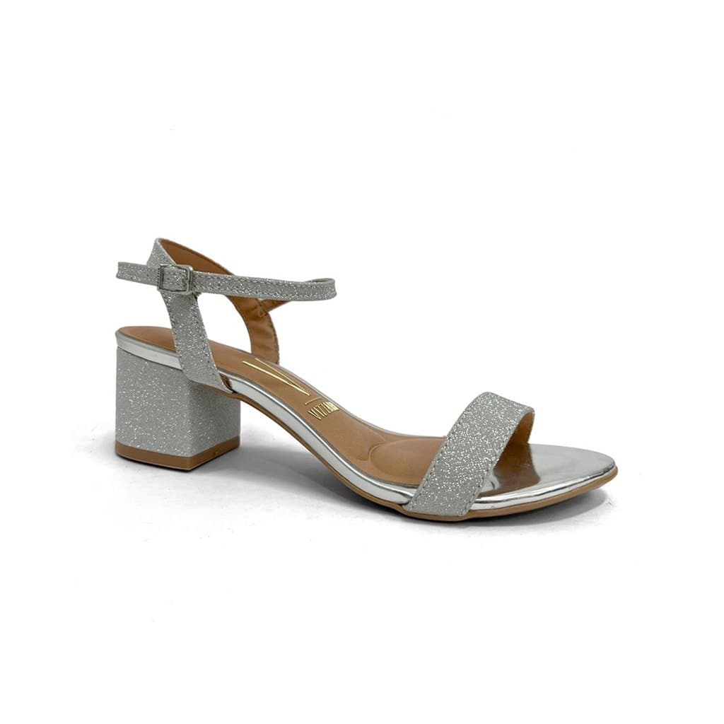 Sandália Vizzano Salto Bloco 6291.900 Prata/Prata
