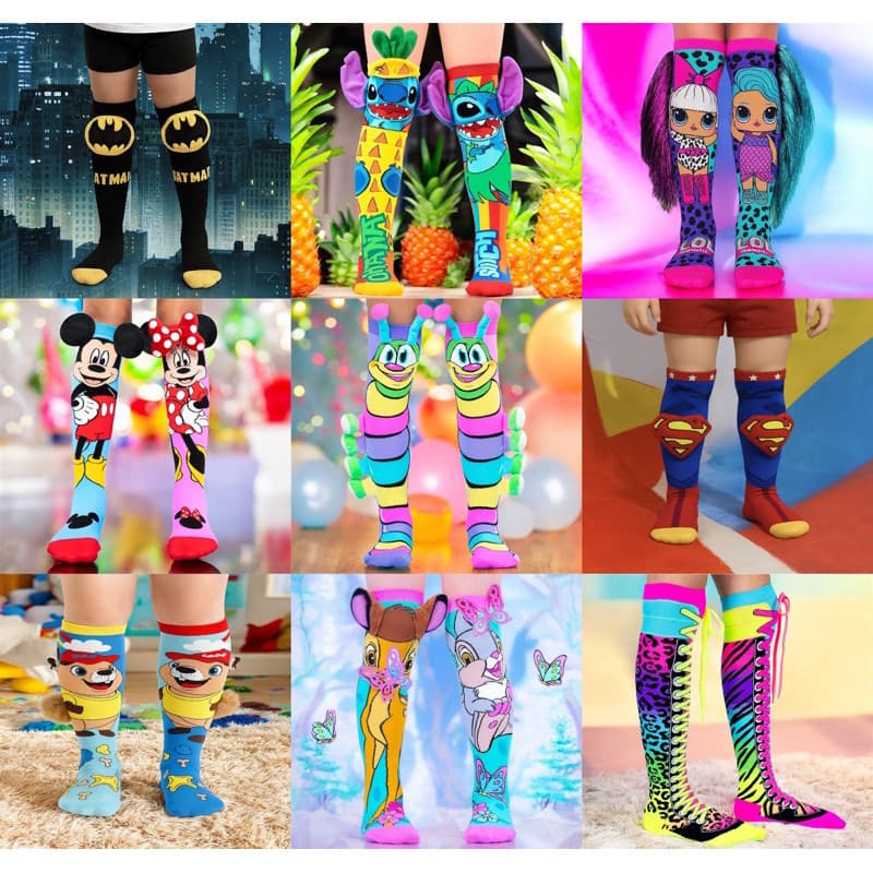Meia 3D Infantil Longa Divertida Personagens | Meia Maluca Escolar | Meia Autismo Colorida | Cano Alto Criativa