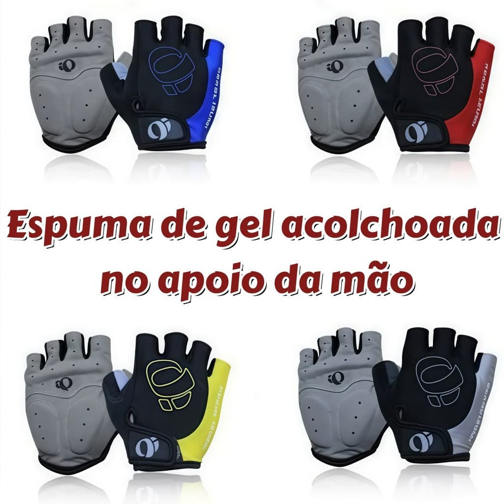 Luva de ciclismo masculina, luva de bicicleta de meio dedo com gel para ciclismo.