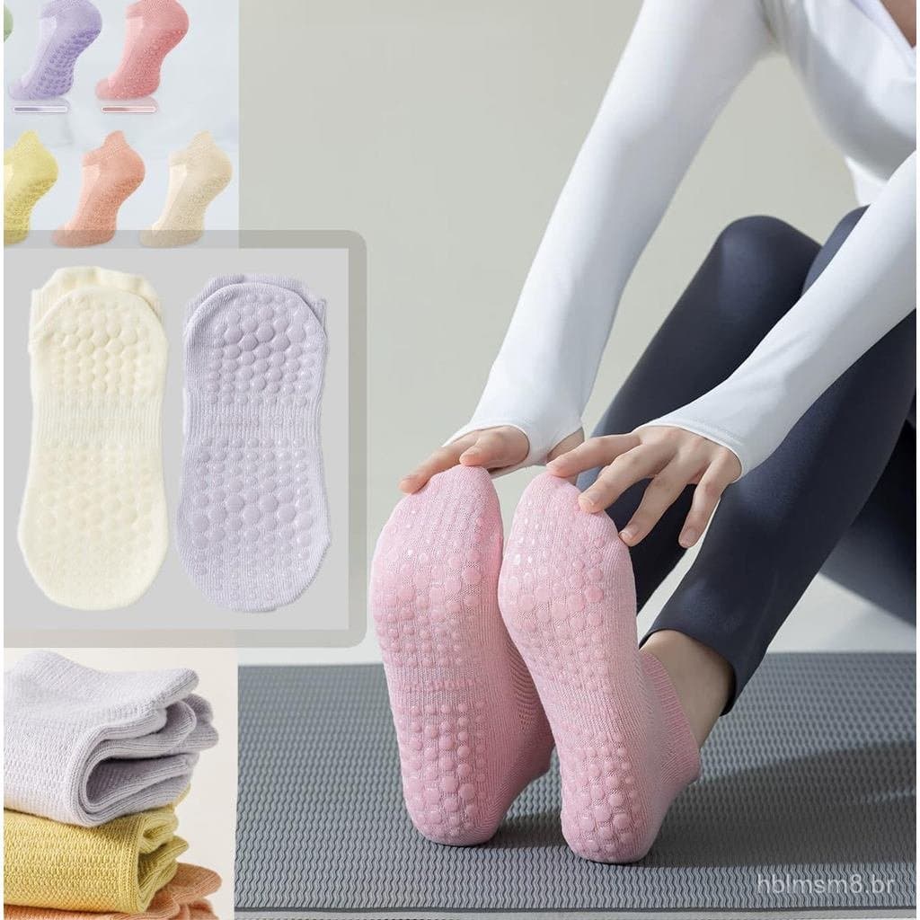 Meias Antiderrapantes para Mulheres, Meias Grossas com Aderência para Pilates e Yoga, Meias para Uso Doméstico YQ0F