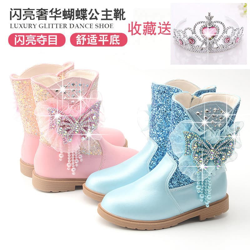 Bebê menina botas únicas crianças botas de inverno novo estilo botas curtas de couro moda meias botas menina princesa sa