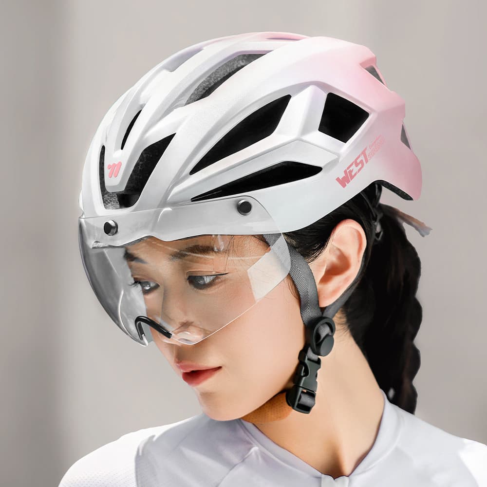 [Estoque pronto] Óculos de capacete de ciclismo Capacete magnético Mountain Road Bike Capacete de ciclismo Capacete C