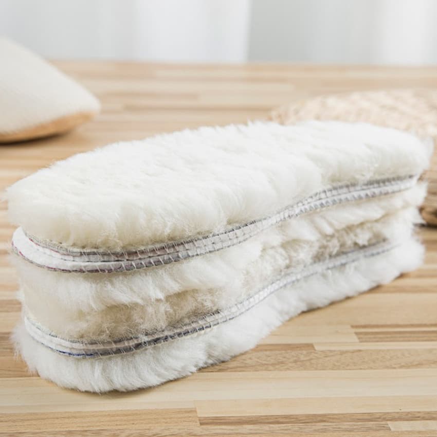 Palmilhas de lã, palmilhas de algodão com integração de couro e lã, palmilhas esportivas de inverno para homens e mulher