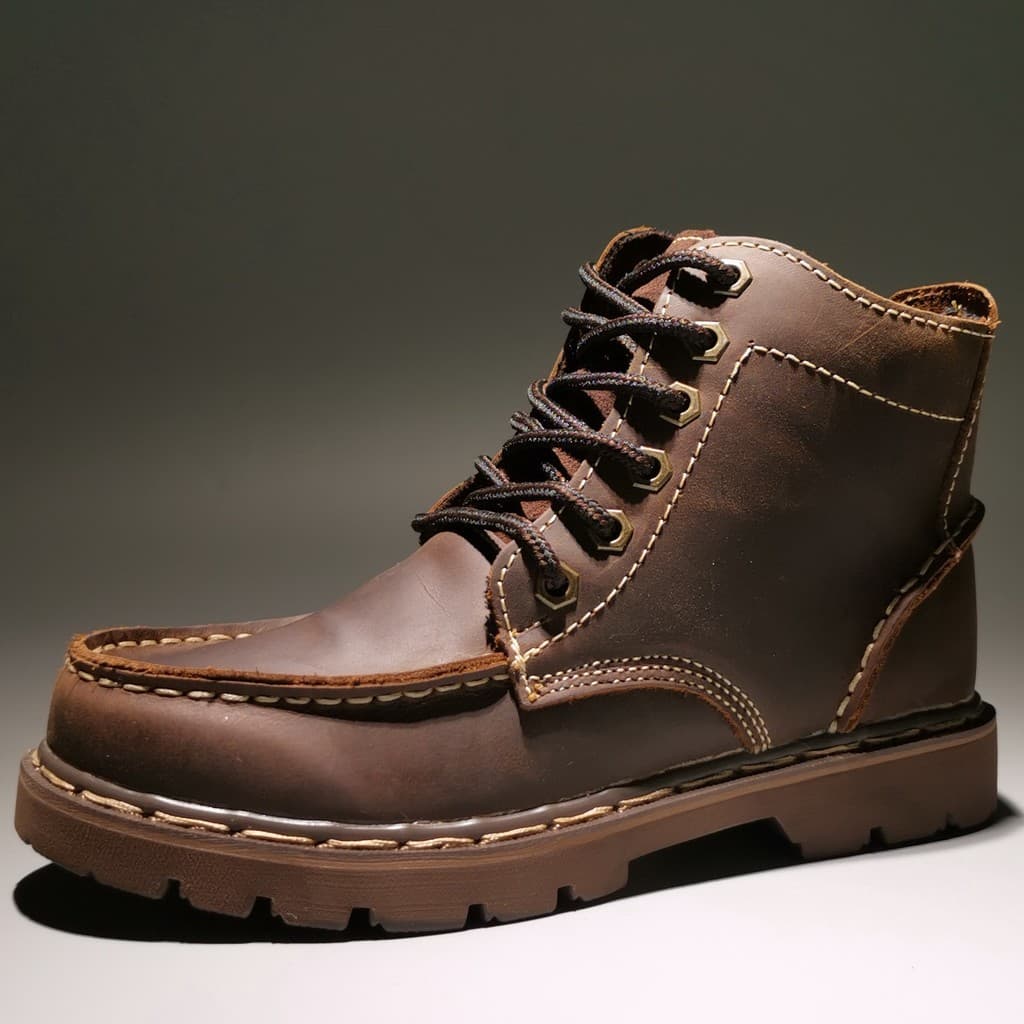 Botas Martin retrô botas masculinas botas de couro de cano alto botas de couro de sola grossa botas de couro impermeávei