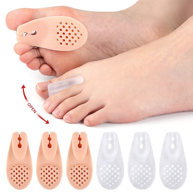 Protetor de dedo transparente para cuidados com os pés, com furos para ventilação, em um conjunto de vários protetores