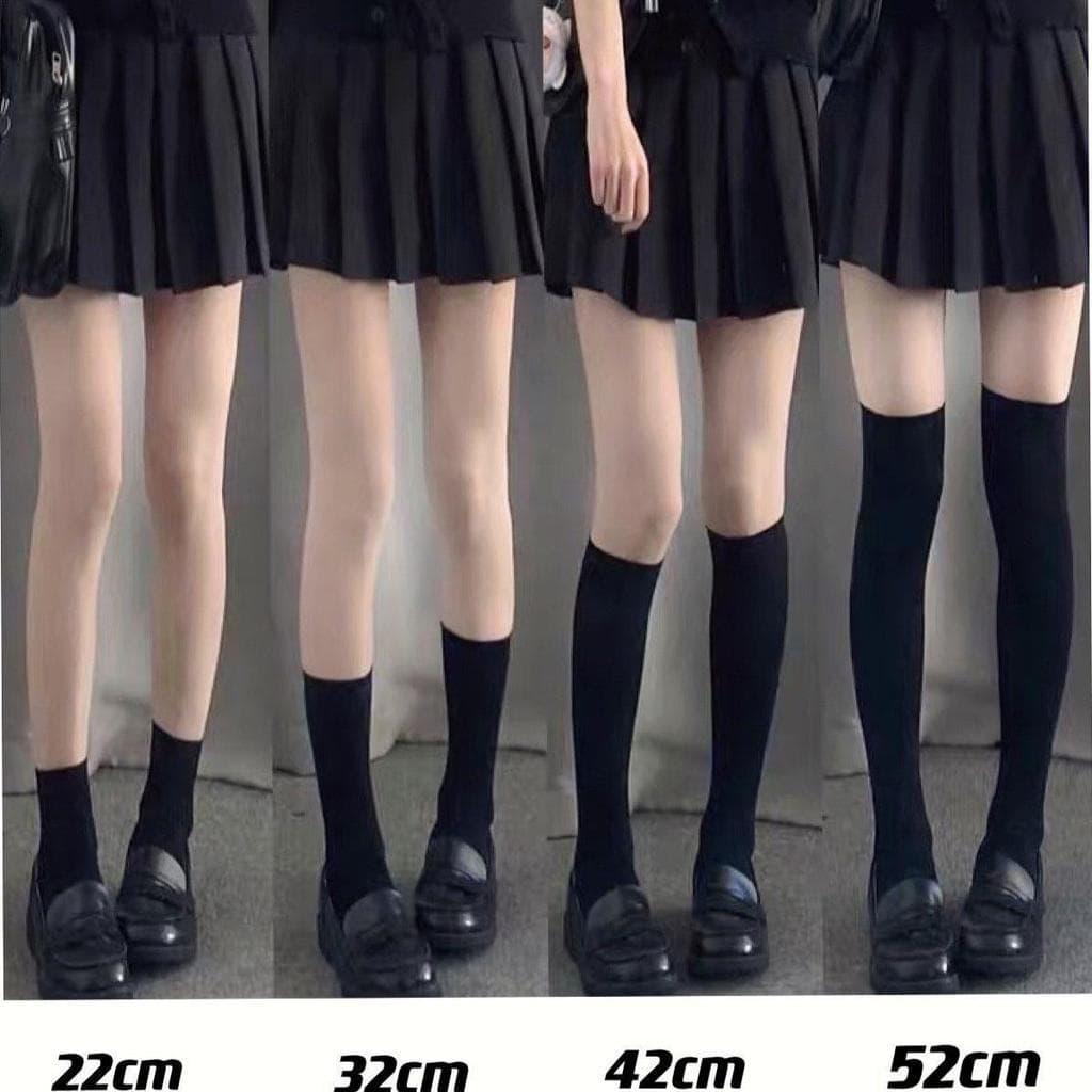 Meias de panturrilha JK meias femininas verão veludo preto branco sobre o joelho meias meias tubo médio meias tubo meias