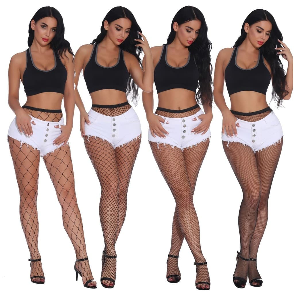 Benqian meias Sexy meias arrastão meia-calça Jeans rasgado tamanho grande Bottoming grade meia-calça w24