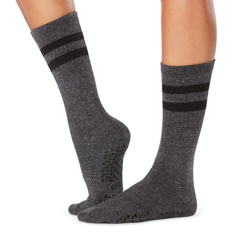 Meias Toesox TAVI genuínas, antiderrapantes, de cano médio, meias de yoga, meias longas, meias de dança para Pilates e a
