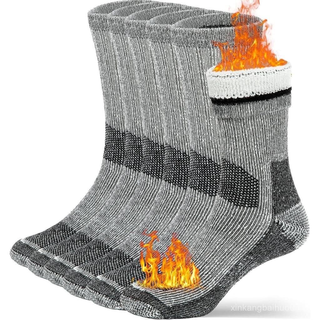 Meias de Lã com Botões e Pregas para Homens e Mulheres, Meias Térmicas de Merino Quentes e Confortáveis para Botas de In