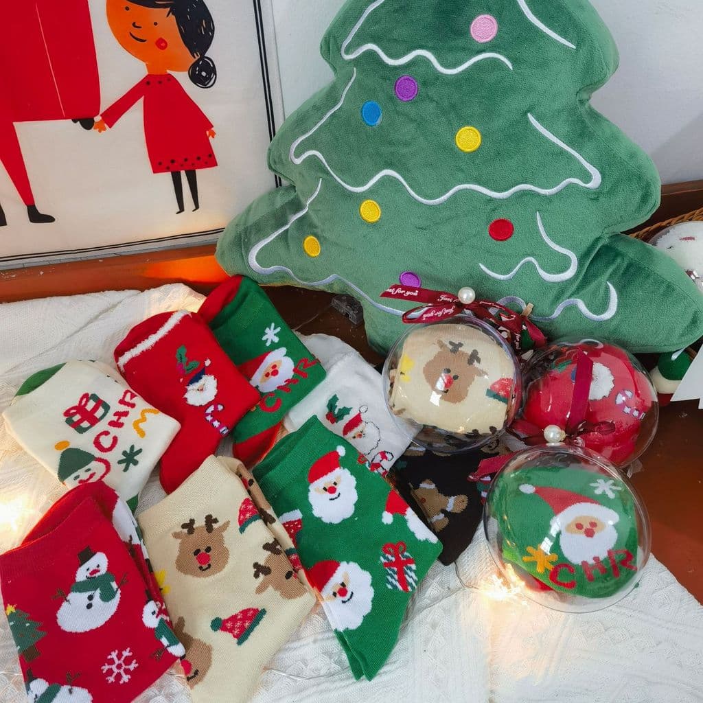 Santa meias santa meias Elk festivo presente de feriado meias bonito meias vermelhas meias esportivas meias de tubo médi