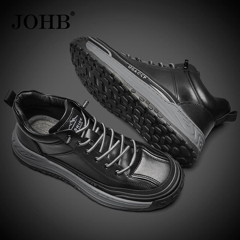 Sapatos casuais 2025 estilo outono impermeável Mid-Top antiderrapante tênis de sola grossa inverno forro de lã de sola m