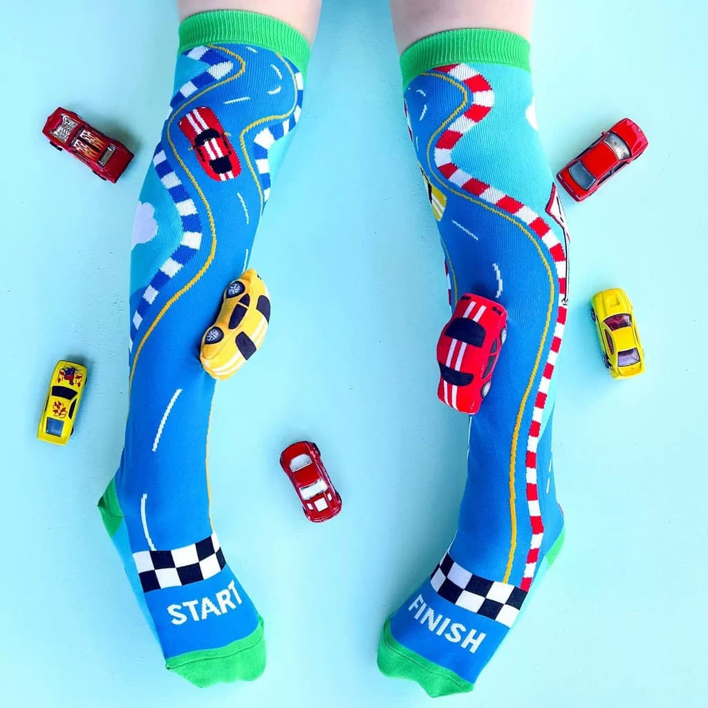 Meias Infantil 3D Carro Divertida Meia Cano Alto Maluca Menina E Menino