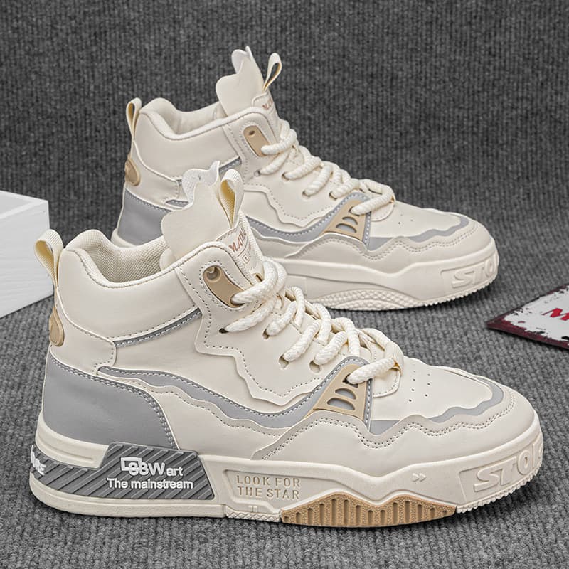Masculino tamanho grande tênis casuais de cano alto moda tênis da moda Mid-top