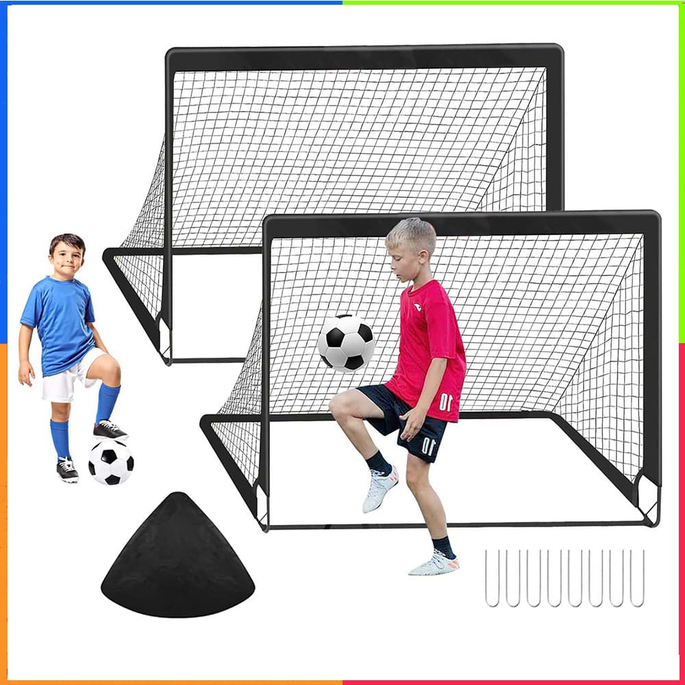 Conjunto de gol de treinamento de futebol, tênis, gol de futebol, rede pequena para treinamento de futebol, rede preta p