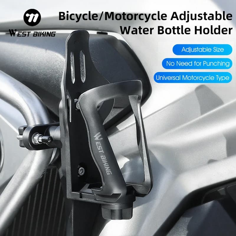 Suporte de Garrafa de Água para Motocicleta WEST BIKING, Suporte Universal para Garrafa de Bicicleta, Suporte Ajustável 