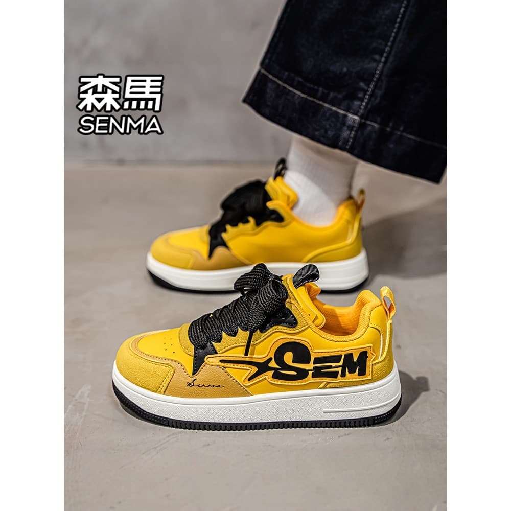 Senma homens mulheres sapatos primavera casal Street Wear High-End Casual nicho tênis estudante baixo-Top esportes pão s