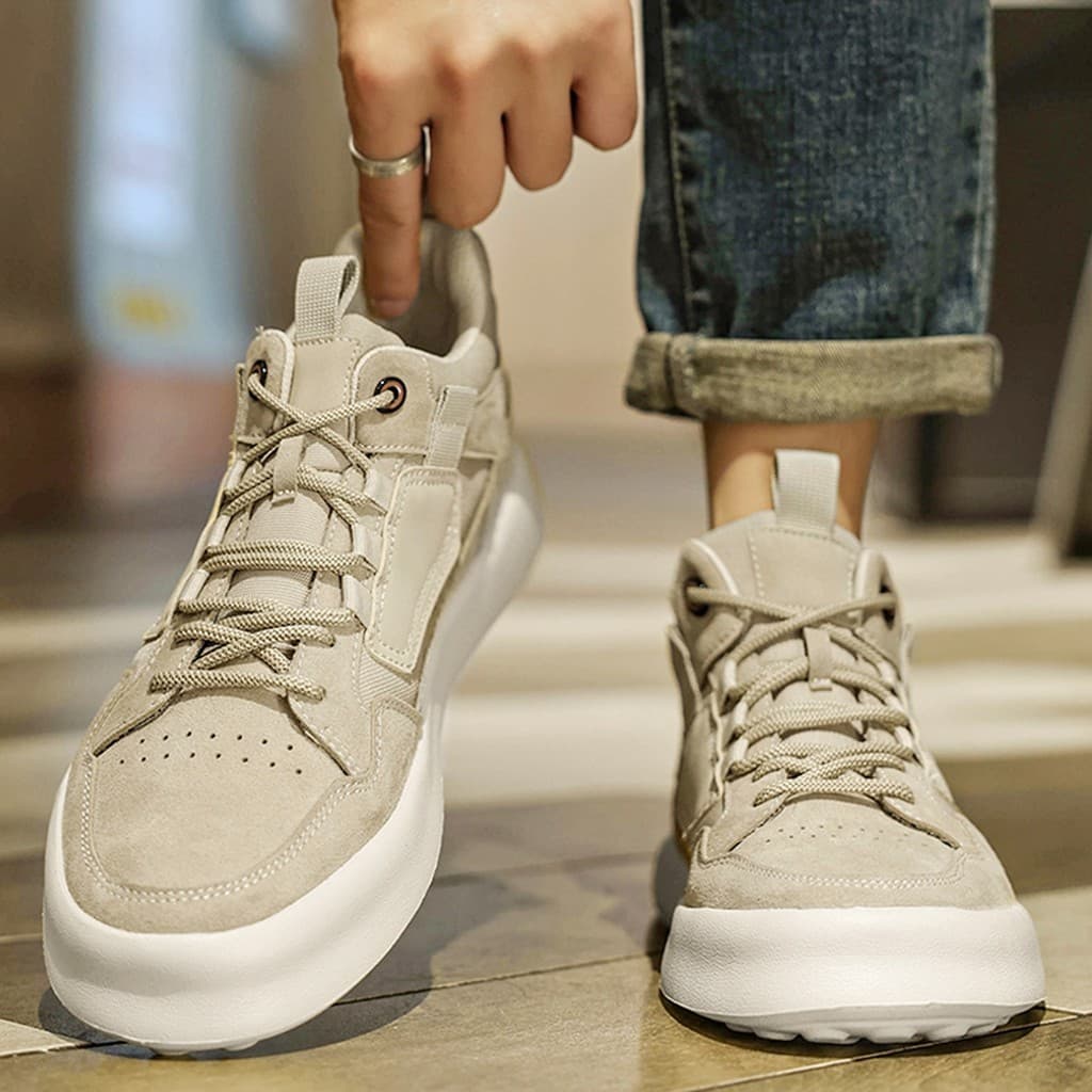 Sapatos masculinos de alta qualidade 2025 novo estilo outono Retro Casual Mid-top tênis ao ar livre montanhismo Anti-des
