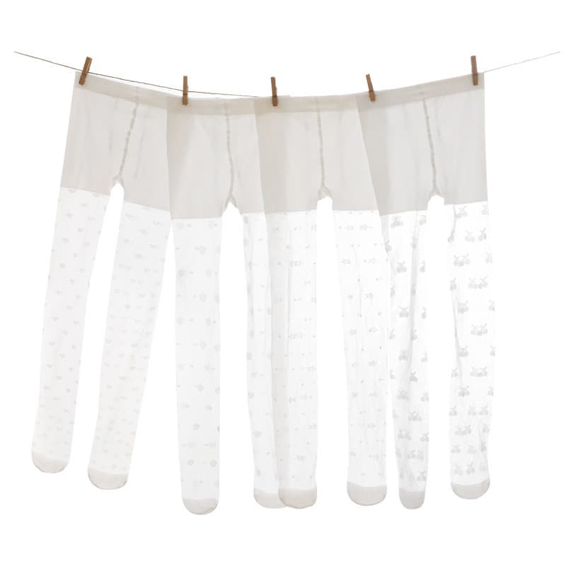 Meias-calças finas infantis, meias para meninas, meias-calças inteiras, meias-calças inteiras brancas, meias com padrão 