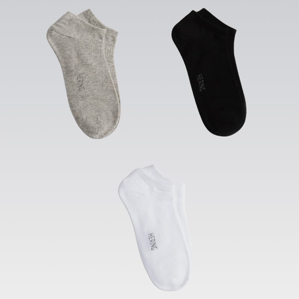Kit 3 Pares De Meias Unissex Cano Curto Estilosas Hering