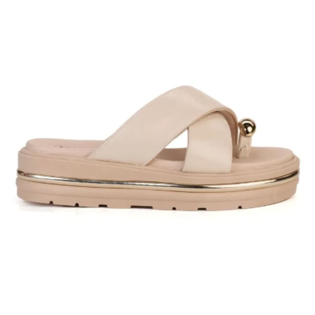 SANDALIA T2230-416 / NAPA SINGAPURA AVEIA / _ OURO / FORRO CACHAREL GELO / _ BEGE / NAPA SINGAPURA NUDE / _ NUDE