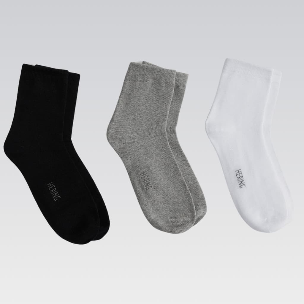 Kit 3 Pares De Meia Unissex Cano Médio Hering Conforto