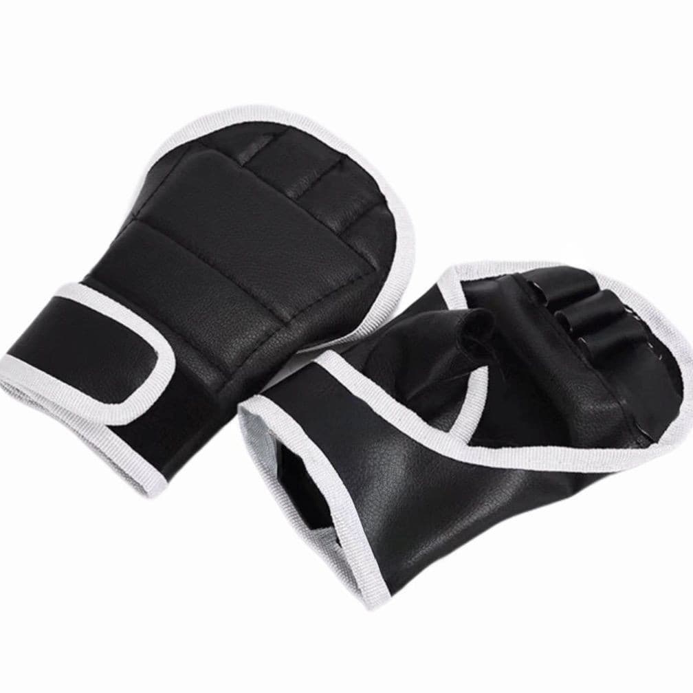 1 par de luvas de treino de boxe MMA de meio dedo para adultos, unissex para homens e mulheres, luvas de treino para cri