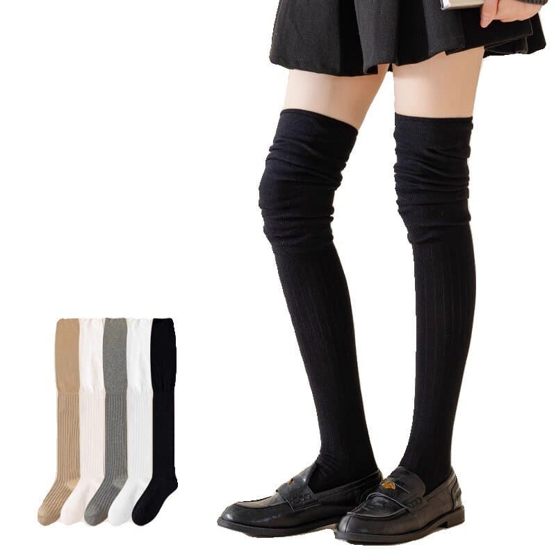 Botas longas meias femininas combinando botas bezerro pilha sobre o joelho meias outono inverno jogo interno meias branc