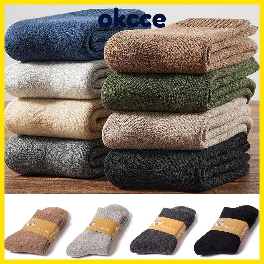 OKCCE Meia Grossa , Masculina E Feminina , Proteção Contra Frio , Meias Felpudas De Neve Elásticas De Lã Merino , Invern