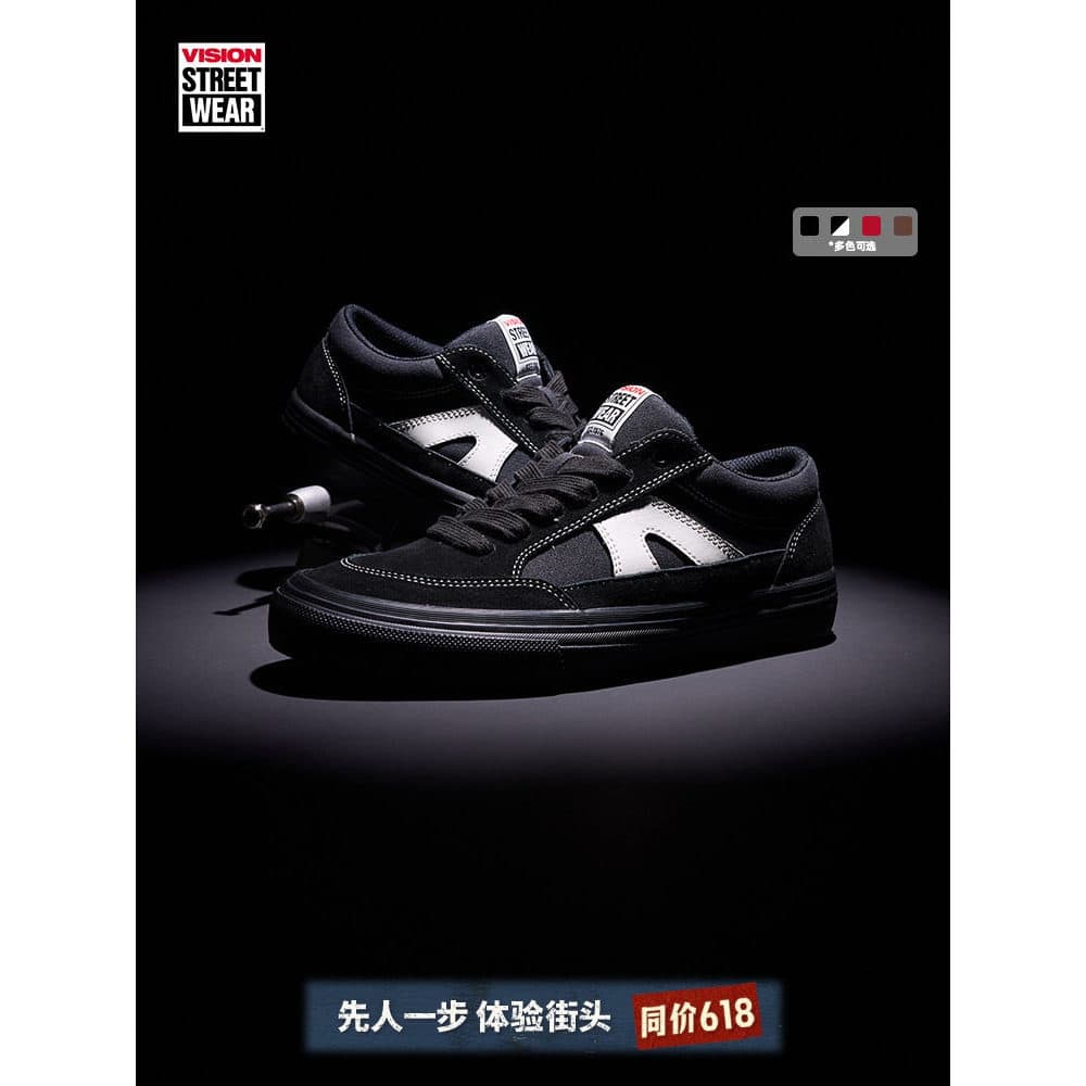 VISION Oficial STICK Retro Clássico Low-Top Camurça Sapatos de Lona Esportes Tênis Casuais Homens Mulheres Multicolor