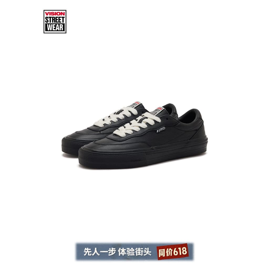VISION Oficial FLAT TOP Retro Street Skate Shoes Couro Completo Low-TOP Tênis Casuais Homens Mulheres Mesmo Estilo