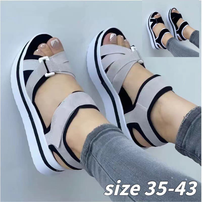 Sandálias Femininas Plus Size 41 42 43, Novas Sandálias de Verão com Aumento de Altura, Sandálias Esportivas de Praia co