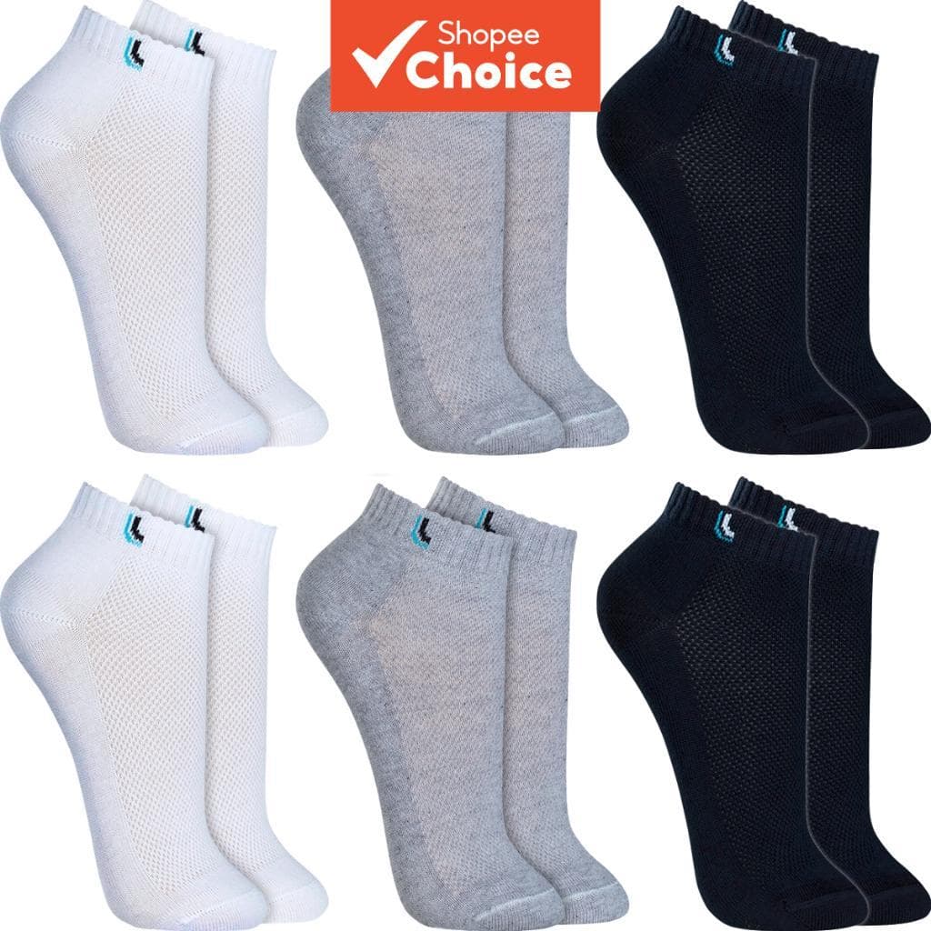  Kit de 6 Pares de Meias Cano Baixo Lupo – Meia Original de Algodão Unissex para Homens e Mulheres