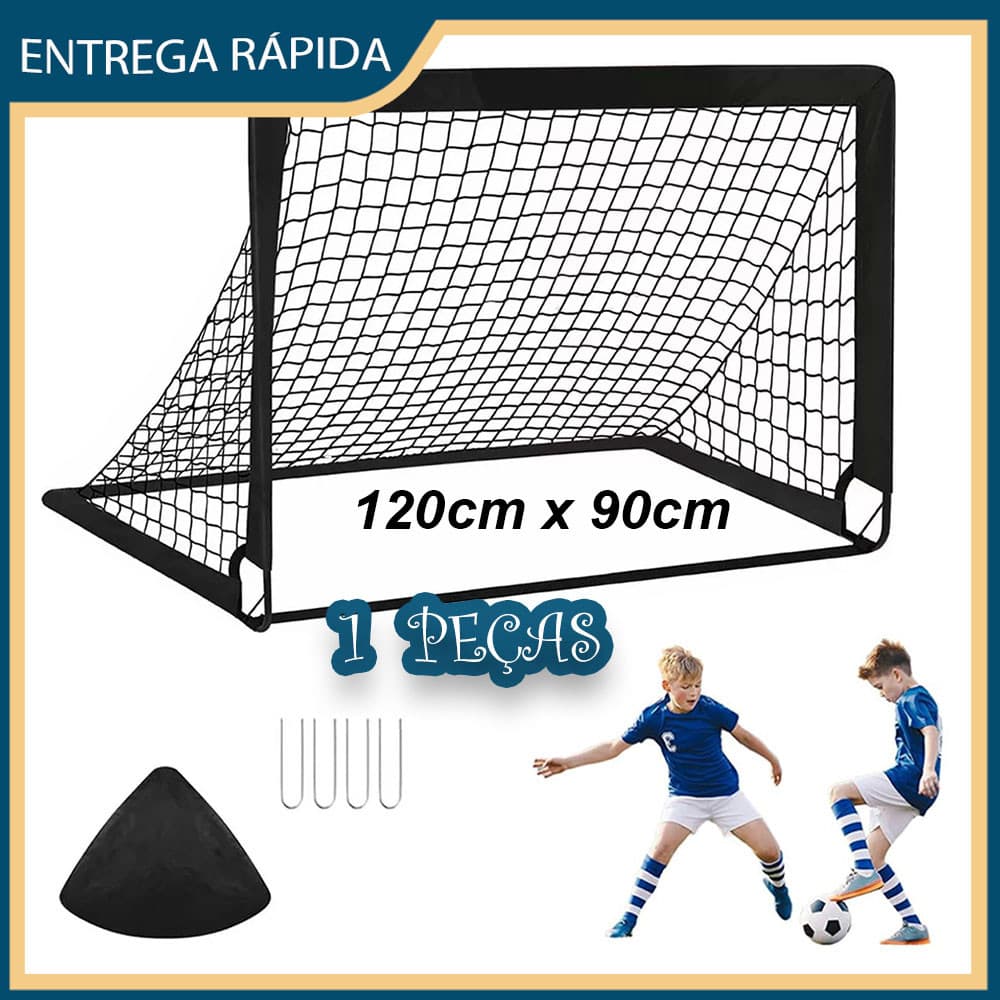 Rede de gol de futebol preta 120x 90cm, gol, estrutura de gol, dobrável portátil, com Bolsa para armazenamento
